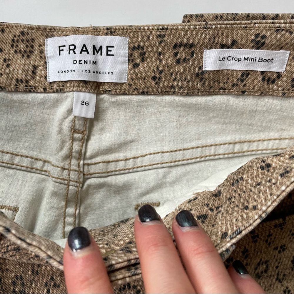 Frame Le Crop Mini Boot Snake Python Print In Van… - image 8